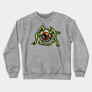 Eyeball Spider Fingers Weird Art Tattoo Cartoon Style Eye Green Crewneck Sweatshirt